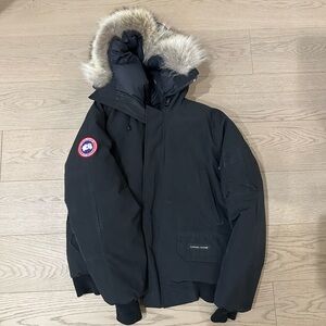 Canada Goose Black Puffer Jacket with Fur Trim